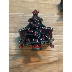 Christmas Tree Design Napkin Rings Set of 8 Holiday dinner table